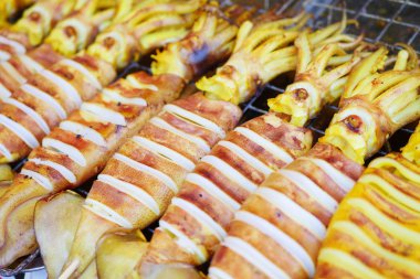 ızgara kalamar portre vurdu