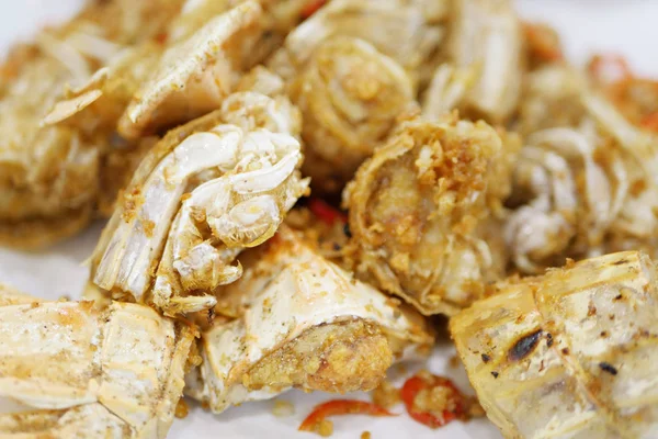 Diepe gebakken mantis garnalen met knoflook en chili — Stockfoto