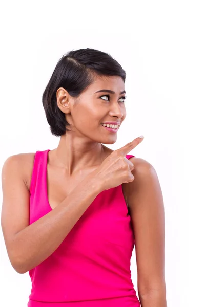 Gelukkig, vertrouwen vrouw omhoog — Stockfoto