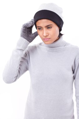 Hasta bir kadın baş ağrısı acı