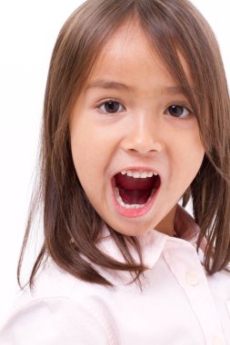 bağırarak, sevimli küçük kız iletişim, ilan