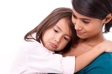 rahatlatıcı, mutsuz, üzgün, negatif duygu kızı bakım anne