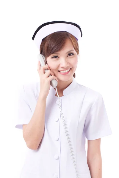 亚洲护士电话，接触的概念我们，信息，常见问题 — 图库照片