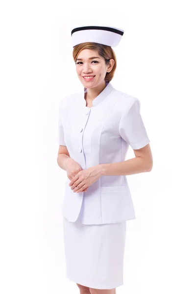 Kvinnliga Asiatiska sjuksköterska isolerade, studio isolerad kvinna modell — Stockfoto