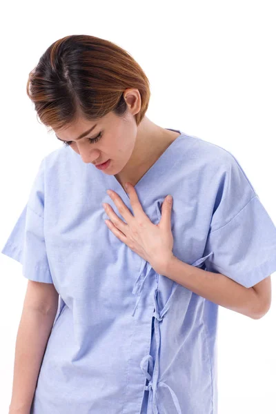 Woman suffering from acid reflux or GERD — Stock Photo, Image