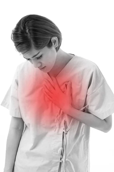 Woman suffering from acid reflux or GERD — Stock Photo, Image