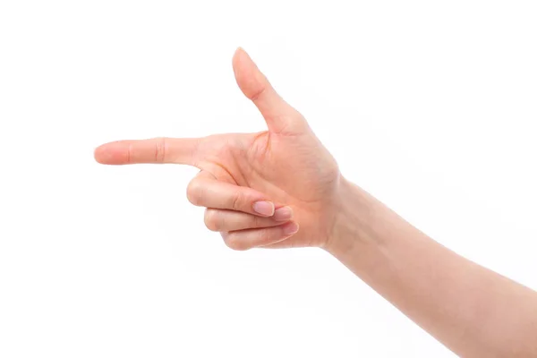 Hand pointing to side way — Stock Photo, Image