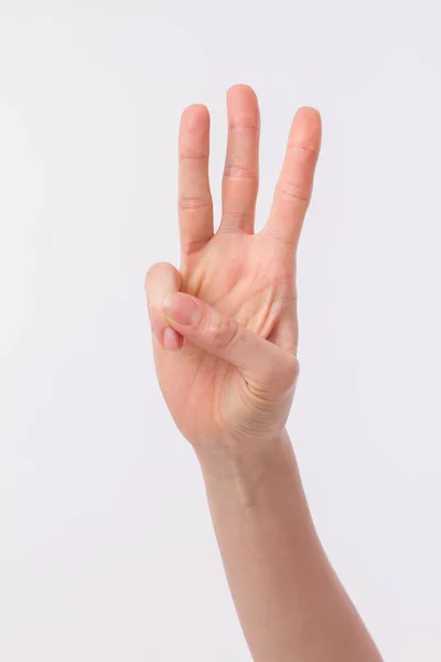 3 parmak hareketi işaret ver — Stok fotoğraf