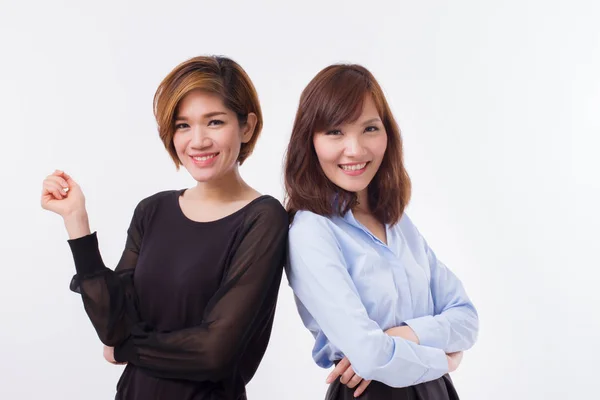 Happy, friendly, smiling women looking at you — Stock Photo, Image