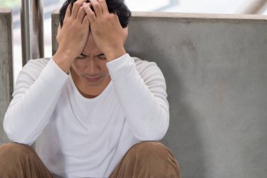 stresli, yorgun, sinirli, yorgun, negatif adam