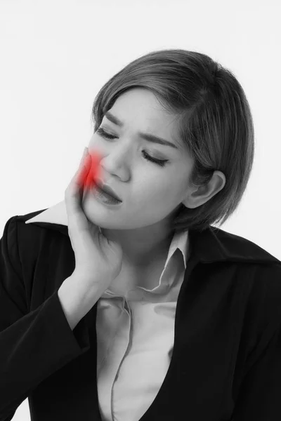 Woman suffering from toothache, dental care concept — Stock Photo, Image