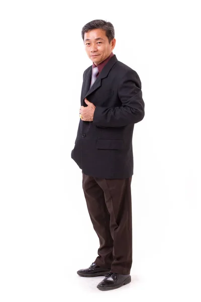 Confiante, bem sucedido sénior de meia-idade empresário cruzando braço — Fotografia de Stock