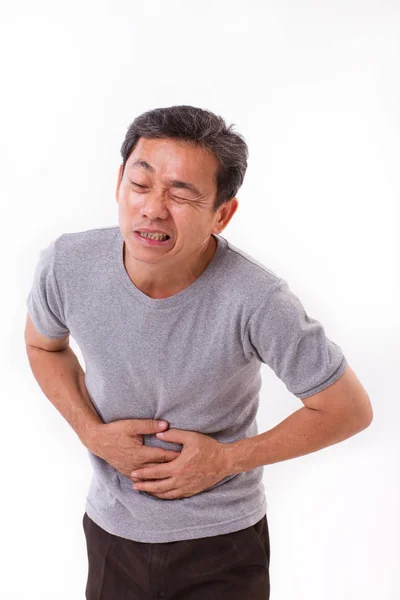 Sick middle aged man, stomach ache, diarrhea, constipation — Stock Photo, Image