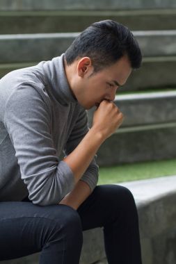 öksürük Alerjik hasta Asyalı adam