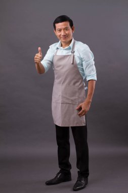 yukarı, başarılı küçük işletme sahibi kavramı veren emin dükkâncı