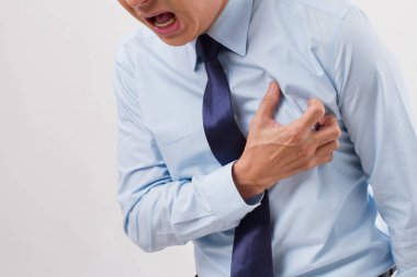 sick man with heart attack  clipart
