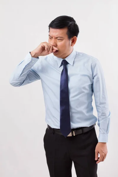 Homem doente com corrimento nasal, frio, gripe — Fotografia de Stock
