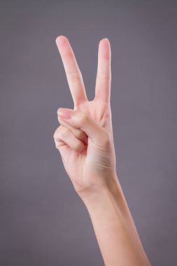 gösterilen el, 2 parmak işaret, zafer el jest