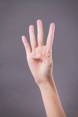 el gösterilen, 4 parmak, sayı dört el hareketi işaret