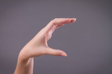 Holding, alıcı, bir şey kadın el