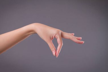 Holding, alıcı, küçük şey toplama kadın el