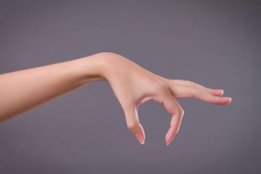 Holding, alıcı, küçük şey toplama kadın el