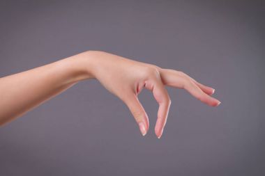 Holding, alıcı, küçük şey toplama kadın el