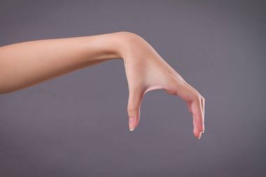 Holding, alıcı, bir şey kadın el