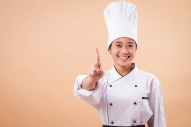 bir parmak hareketi işaret kadın Asya Şef