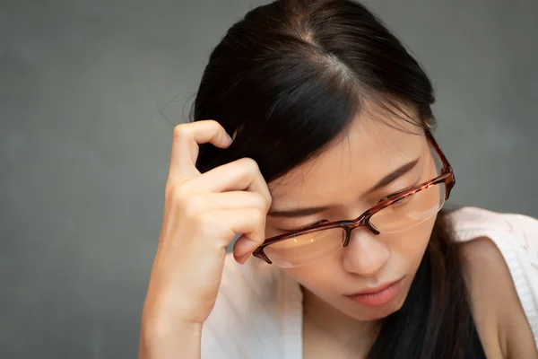 Tidak Bahagia Lelah Burnout Asia Wanita Bisnis Startup Kecil Pemilik — Stok Foto