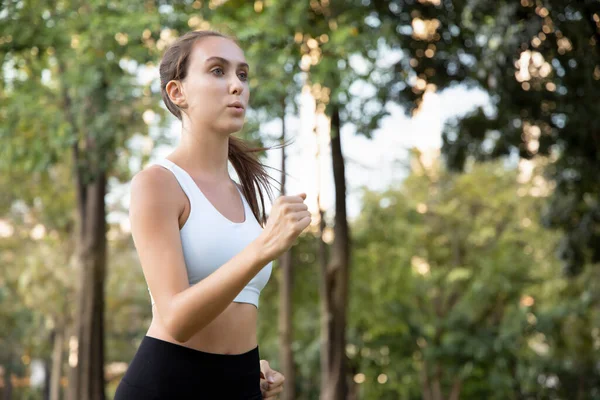 Healthy Happy Strong Fitness Woman Running Woman Healthy Lifestyle Health — Stock Photo, Image