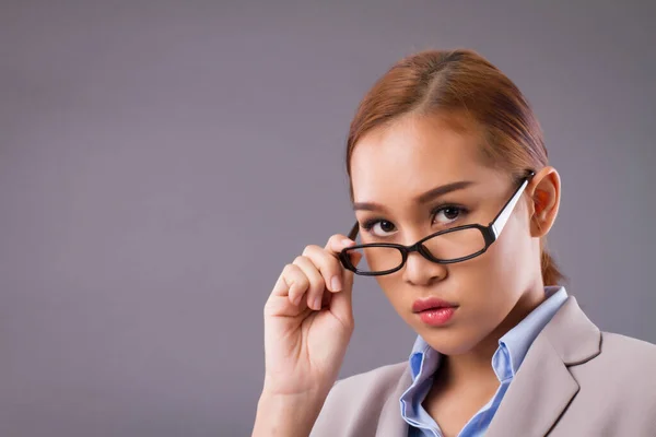 Strong Confident Working Business Woman Business Executive Serious Female Boss — Stock Photo, Image