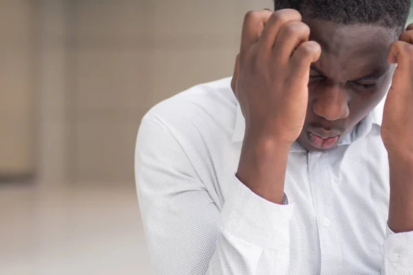 Irritado Frustrado Preto Africano Empresário Trabalhador Empregado Com Expressão Emoção — Fotografia de Stock