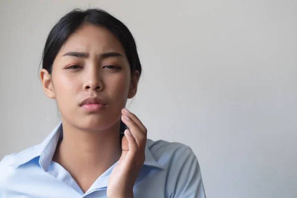 Woman Toothache Sick Asian Woman Suffering Toothache Tooth Decay Tooth — Stock Photo, Image