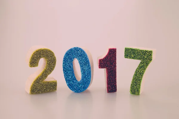 Happy New Year 2017 background with filter effect retro vintage