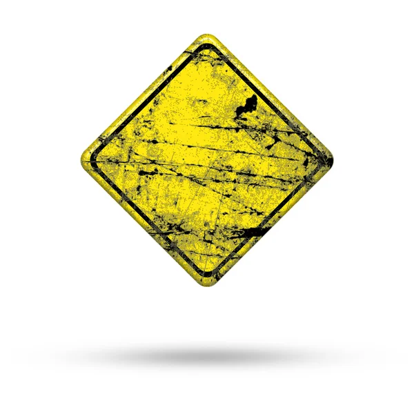 Yellow road traffic sign Grunge — Stock Photo, Image