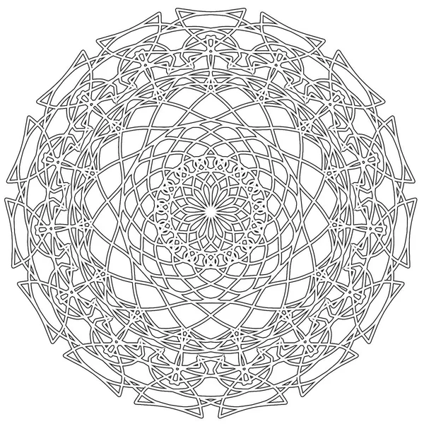 Ręcznie rysowane element dekoracyjny. Mandala ornament. Okrągły wzór kwiatowy. — Zdjęcie stockowe