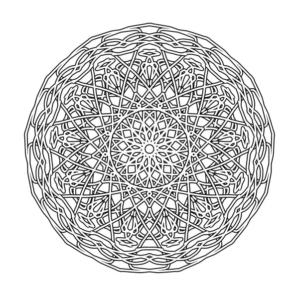 Ręcznie rysowane element dekoracyjny. Mandala ornament. Okrągły wzór kwiatowy. — Zdjęcie stockowe