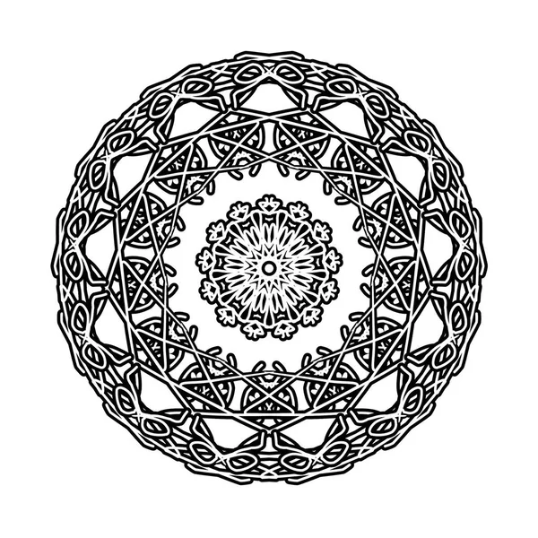 Handgezeichnetes dekoratives Element. Mandala-Ornament. rundes Blumenmuster. — Stockfoto