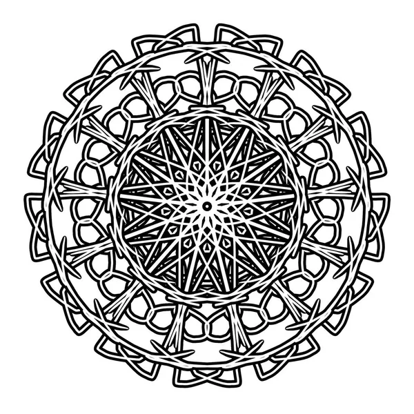 Ręcznie rysowane element dekoracyjny. Mandala ornament. Okrągły wzór kwiatowy. — Zdjęcie stockowe