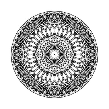 Vektör oryantal mandala, etnik doodle mandala renkli süsleme ile çizilmiş dekoratif şablon, Islam, Arapça, Indian, Osmanlı motifleri, Eps 10 izole.