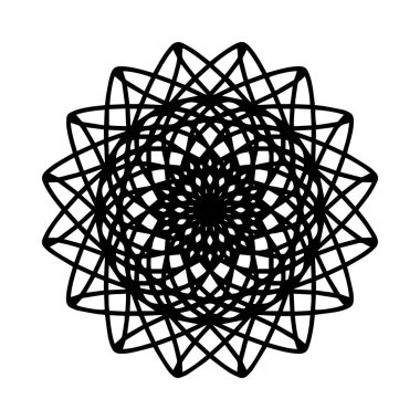 Vektör oryantal mandala, etnik doodle mandala renkli süsleme ile çizilmiş dekoratif şablon, Islam, Arapça, Indian, Osmanlı motifleri, Eps 10 izole.