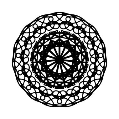Vektör oryantal mandala, etnik doodle mandala renkli süsleme ile çizilmiş dekoratif şablon, Islam, Arapça, Indian, Osmanlı motifleri, Eps 10 izole.