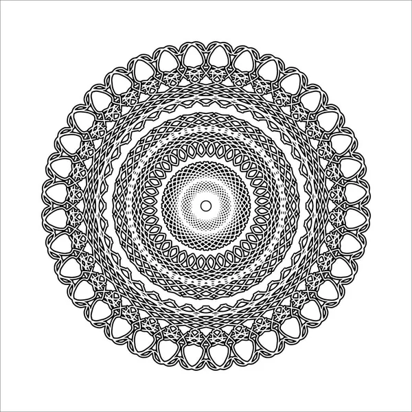 Mandala oriental dibujado a mano vectorial, mandala garabato étnico con adorno colorido, plantilla decorativa aislada, Islam, árabe, indio, motivos otomanos, EPS 10 — Vector de stock