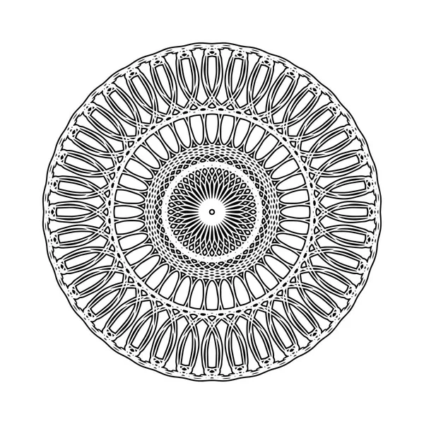 Mandala oriental dibujado a mano vectorial, mandala garabato étnico con adorno colorido, plantilla decorativa aislada, Islam, árabe, indio, motivos otomanos, EPS 10 — Vector de stock