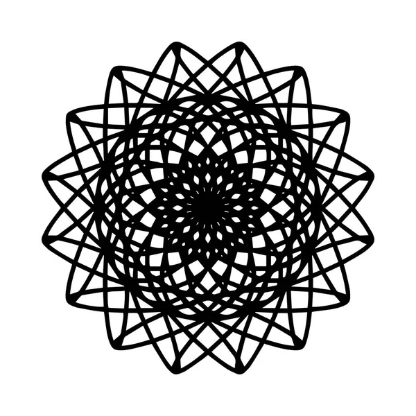 Vektör oryantal mandala, etnik doodle mandala renkli süsleme ile çizilmiş dekoratif şablon, Islam, Arapça, Indian, Osmanlı motifleri, Eps 10 izole. — Stok Vektör