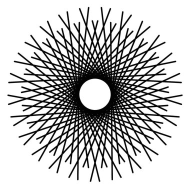 Soyut geometrik şekiller, fütüristik dalgalı fraktal yıldız ve c