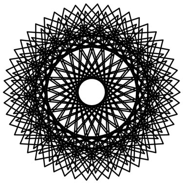 Soyut geometrik şekiller, fütüristik dalgalı fraktal yıldız ve c
