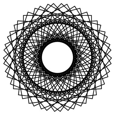 Soyut geometrik şekiller, fütüristik dalgalı fraktal yıldız ve c