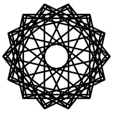 Soyut geometrik şekiller, fütüristik dalgalı fraktal yıldız ve c